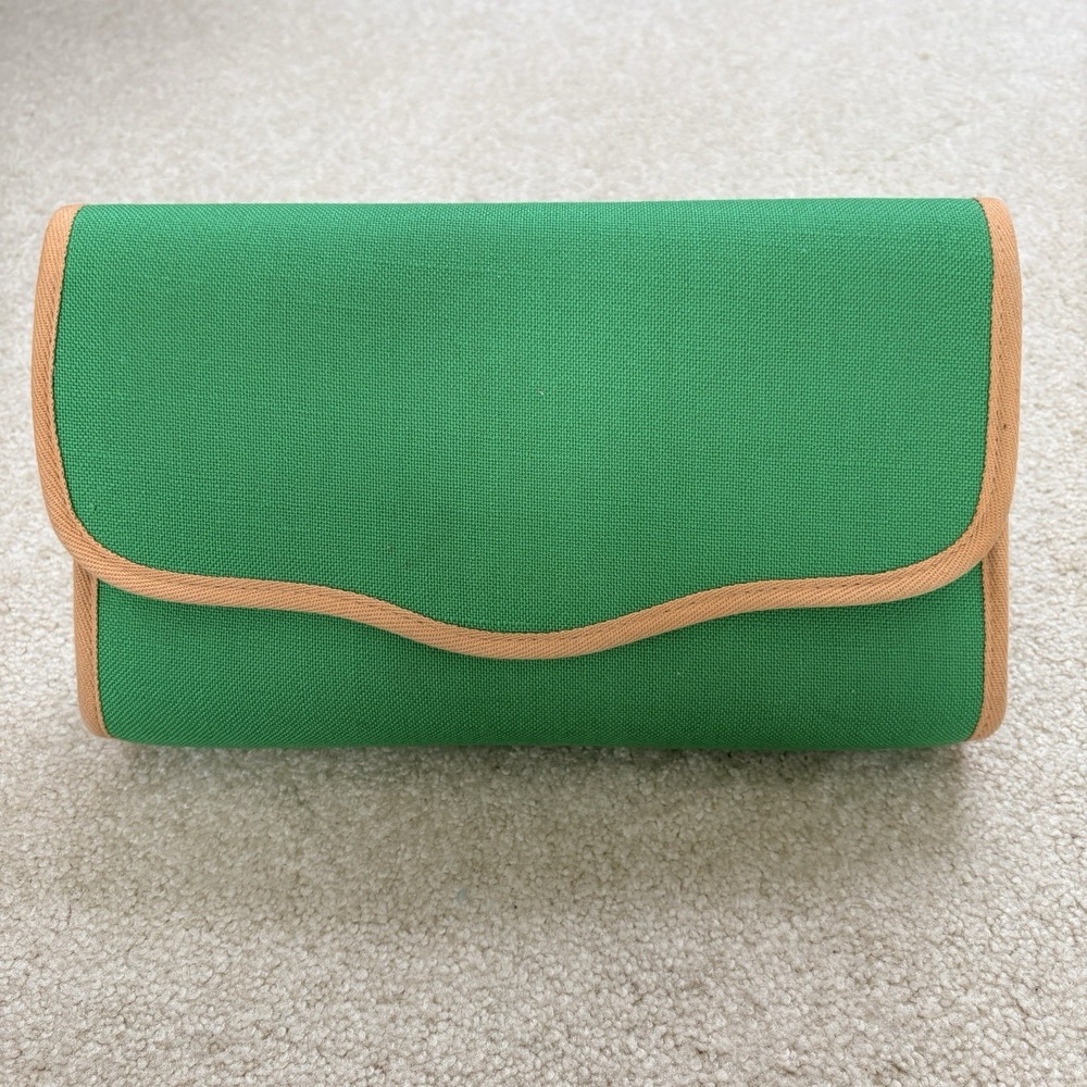 Burlington Linen Clutch Bag Kelly Green